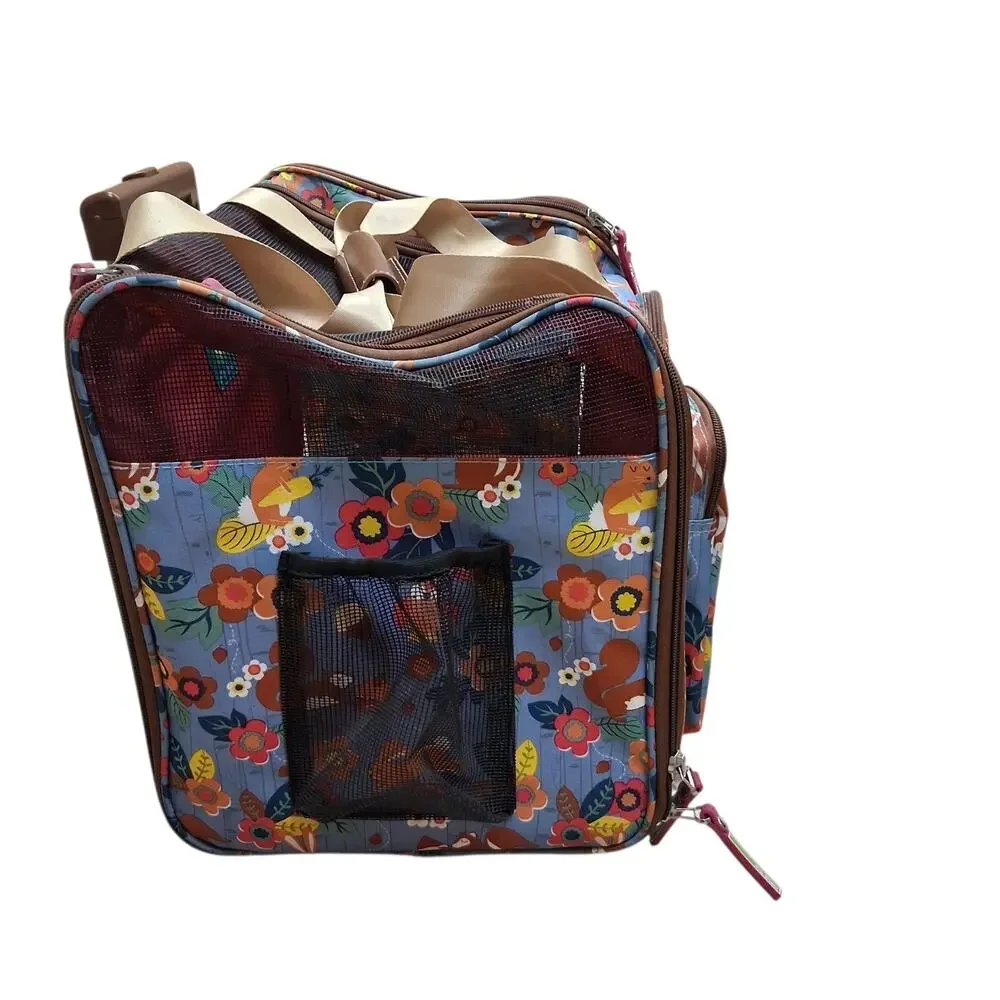 LILY BLOOM Travel PET CARRIER Roller SM/MED Forest Squirrel